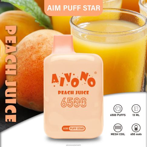 Aivono AIM PUFF STAR 6500 Pfirsichsaft N8240289 | Aivono Österreich